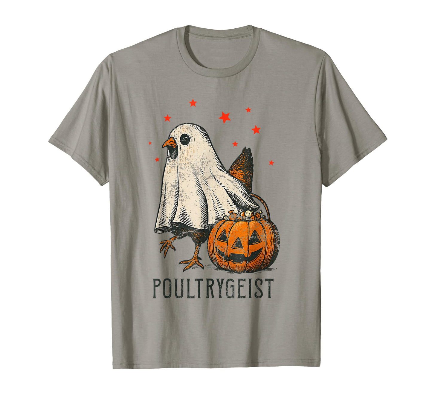 Poultrygeist Funny Halloween Chicken Ghost Costume Pumpkin T-Shirt