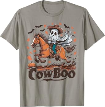 Cowboo Ghost Riding Horse Western Cowboy Ghost Halloween Tee T-Shirt