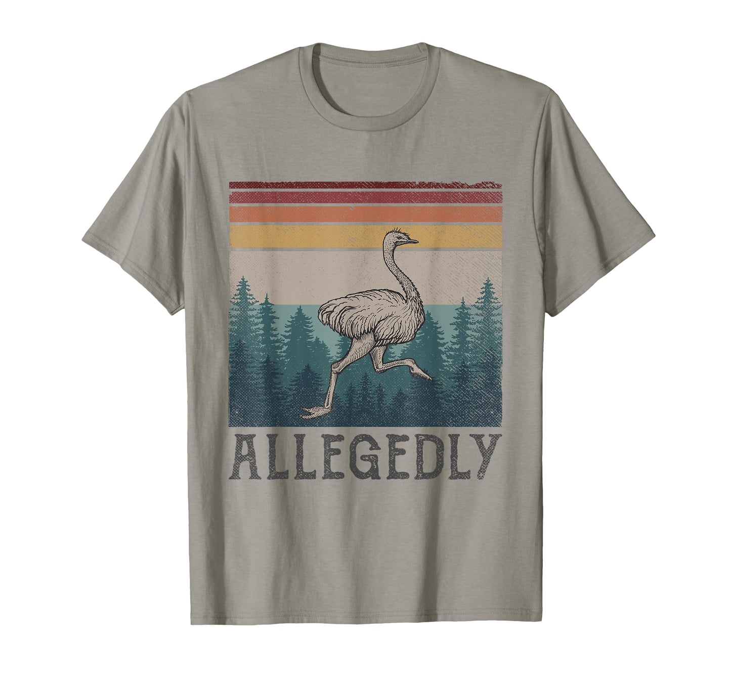 Allegedly Ostrich Tee Vintage Retro Funny Bird Lover T-Shirt