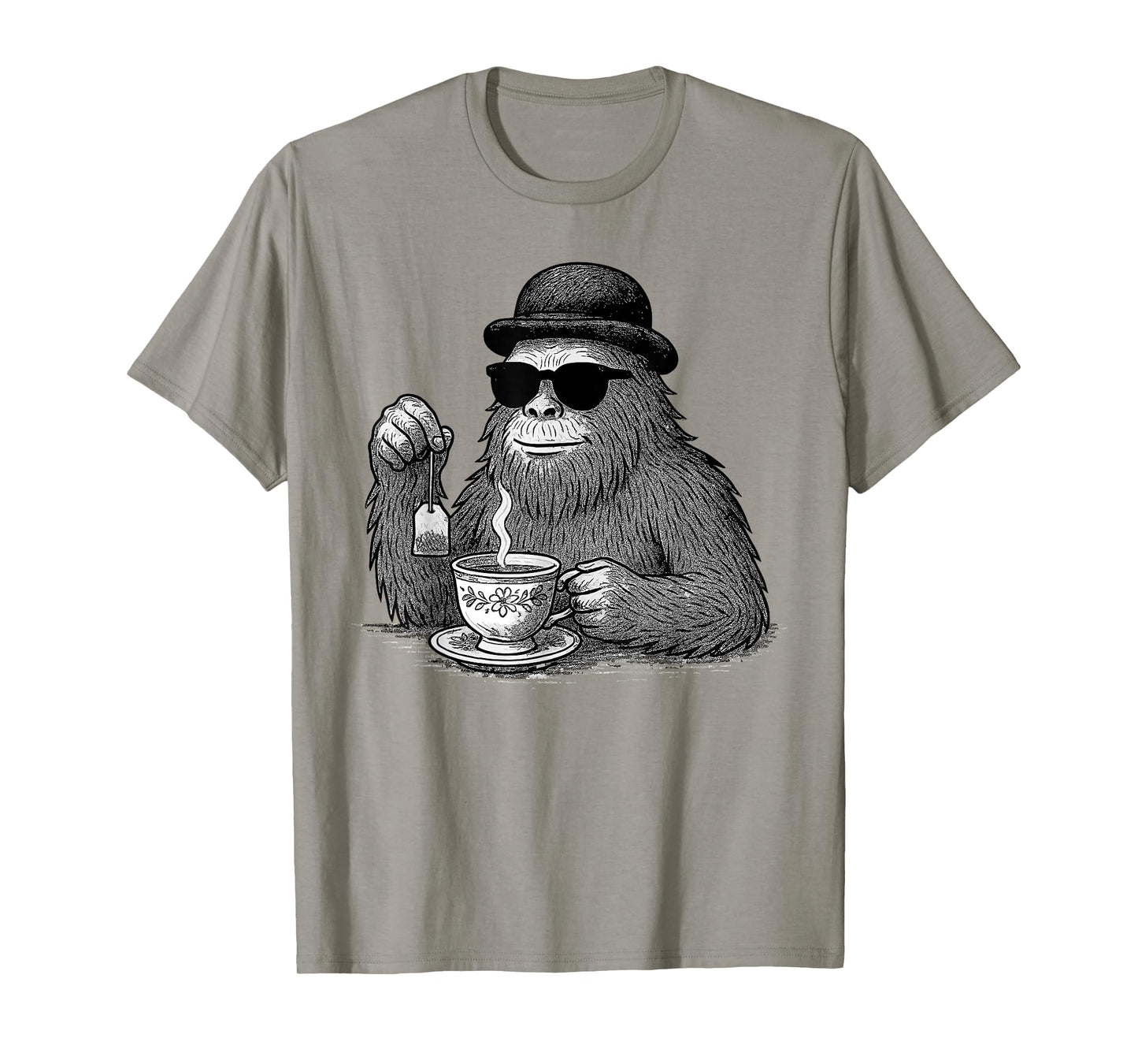 Tea | Cool Bigfoot with Sunglasses & Teacup, Funny Tea T-Shirt