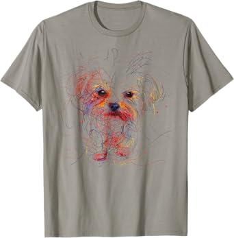 Maltese Lover Dog Drawn With Colored Pencils Favorite Pet T-Shirt