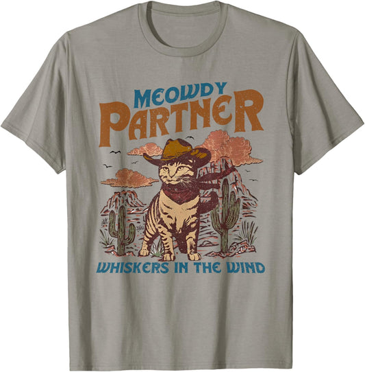 Meowdy Partner Cowboy Cat Vintage T-Shirt