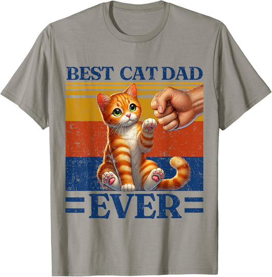 Best Cat Dad Ever Vintage Best Tabby Cat Dad Orange Tabby T-Shirt