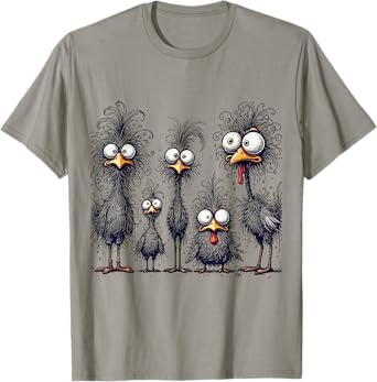 Eagerlys Colorful Funny Chicken Art, Crazy Chicken Family T-Shirt