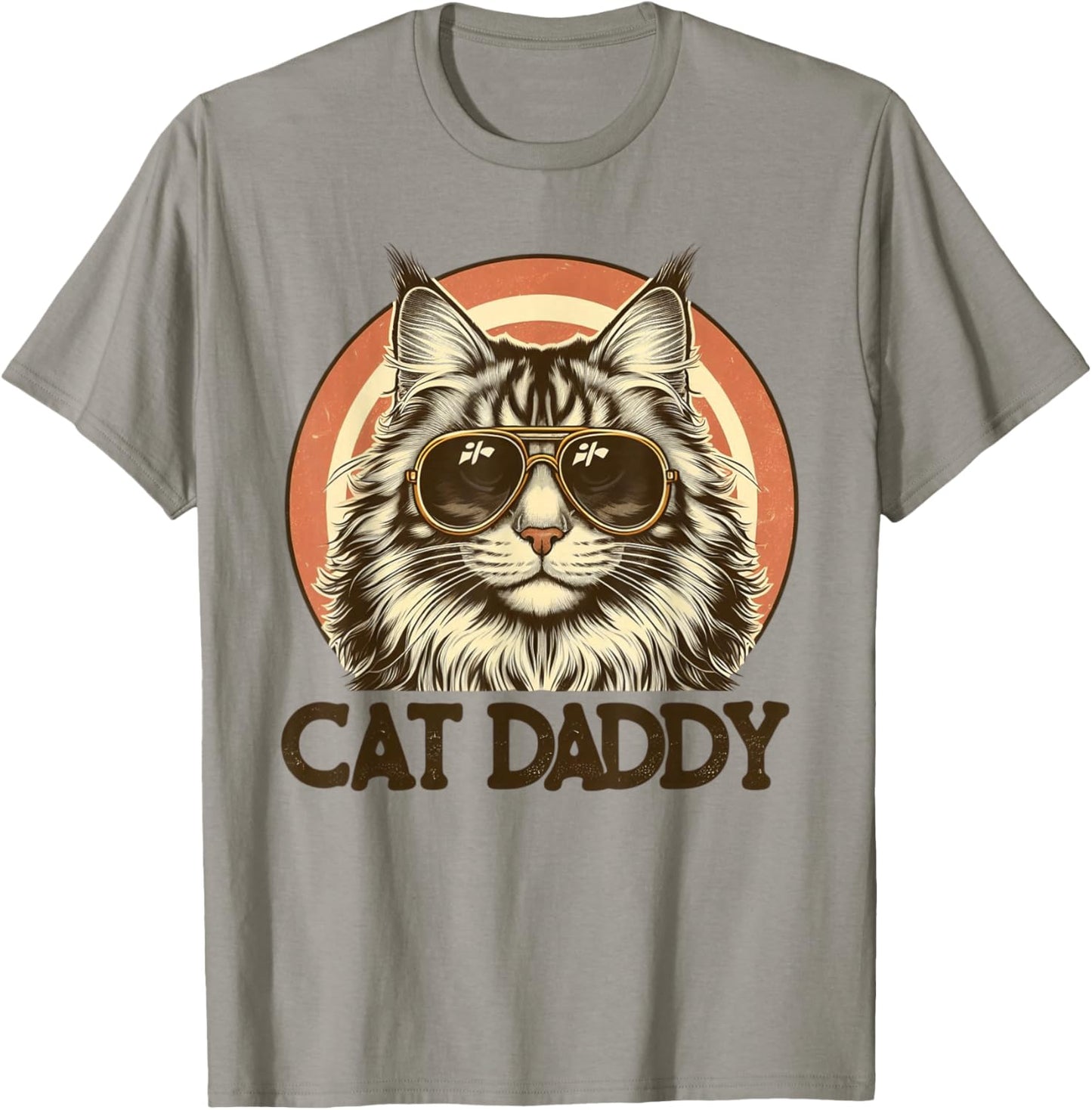 Cat Daddy Cool Maine Coon Cat Father's Day Retro Cat Dad T-Shirt