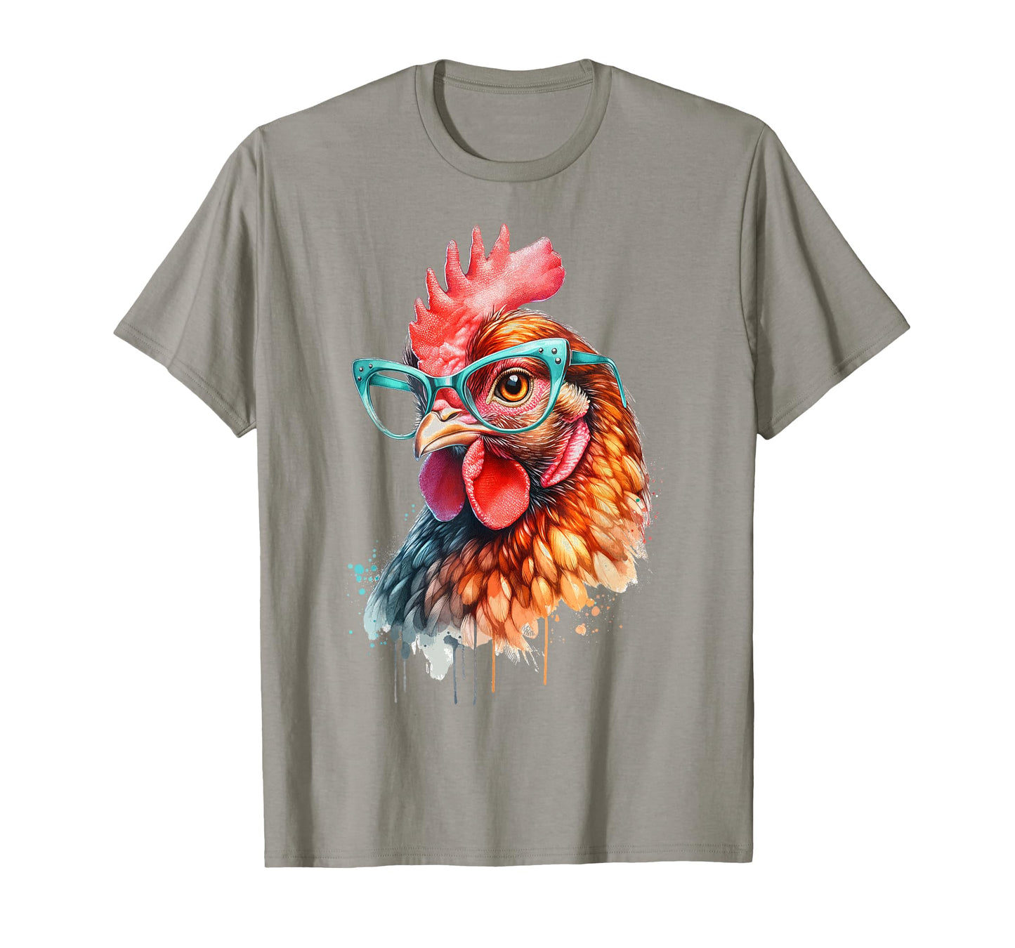 Chicken Funny Eyeglasses Cute Graphic Women Chicken Lover T-Shirt