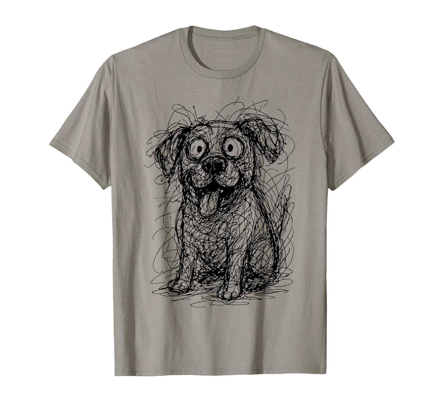 Dog Abstract Art Portrait Drawing Whimsical Dog Lovers T-Shirt