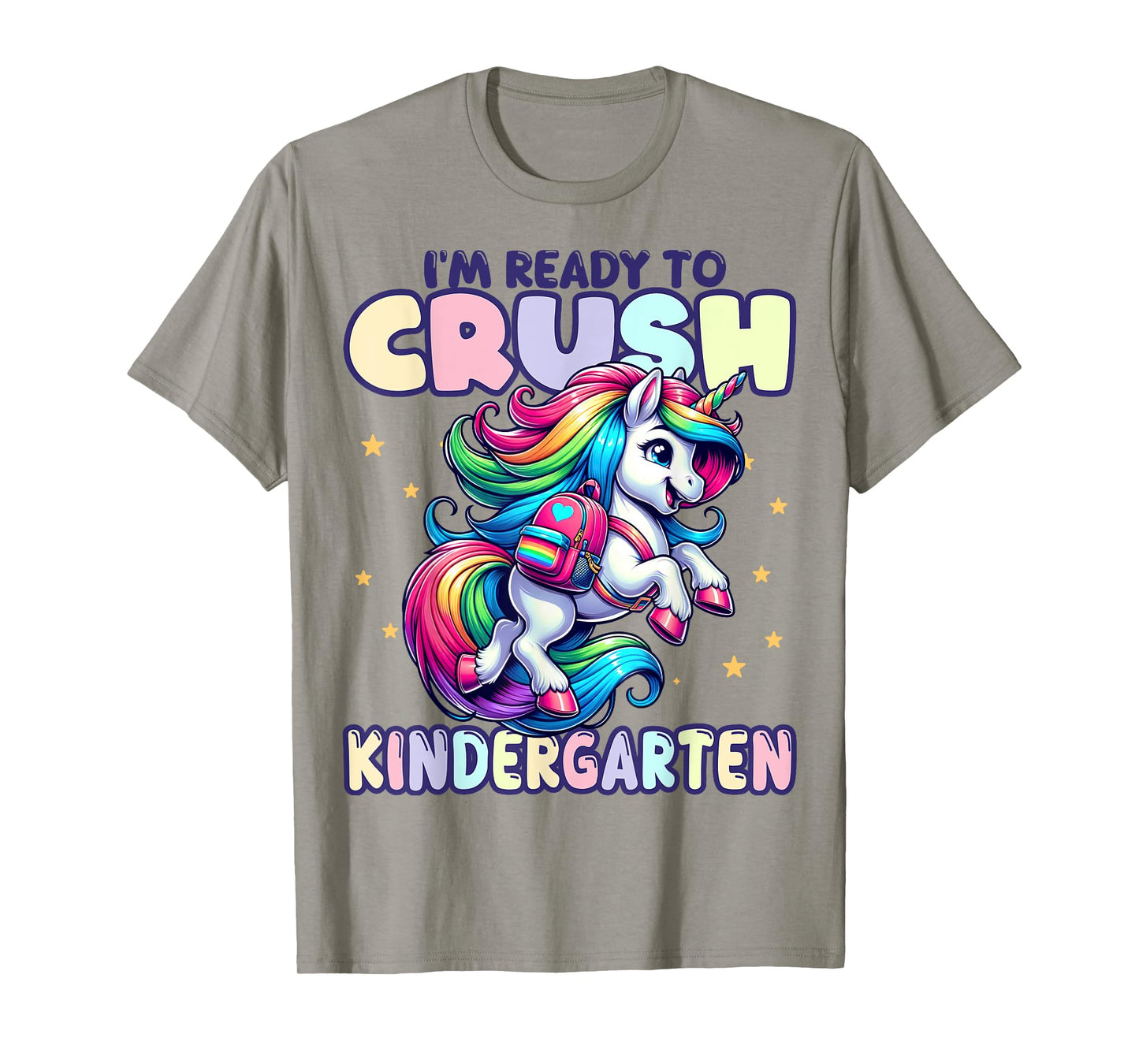 Crush Kindergarten Girls Back to School Unicorn First Day T-Shirt