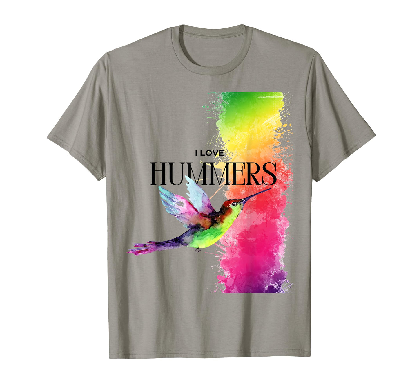 I Love Hummers Watercollor Cute I Love Hummers Bird T-Shirt