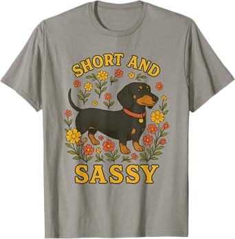 Short and Sassy Dachshund Cottagecore Aesthetic Graphic T-Shirt