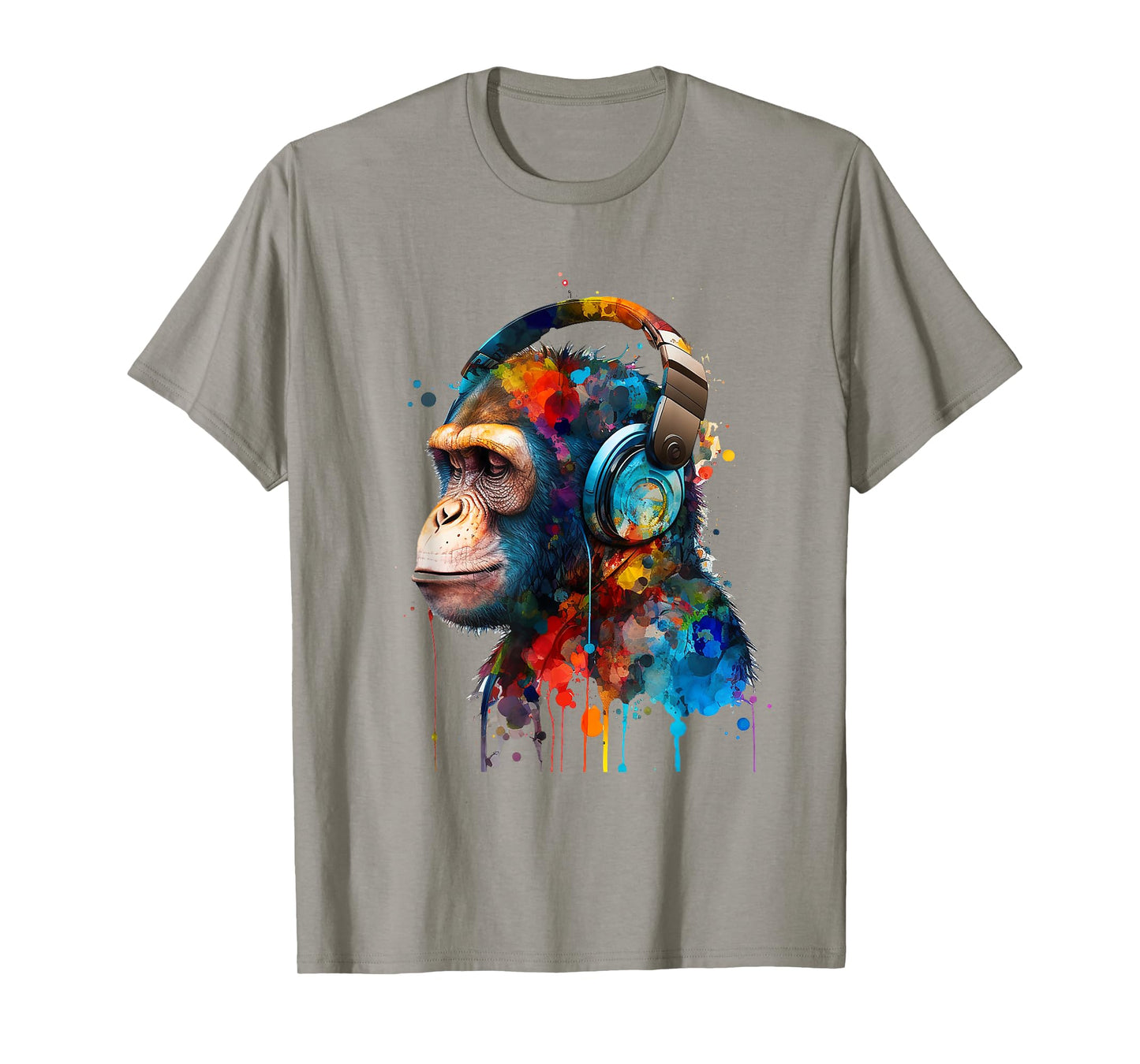 Monkey Wildlife Animal Monkey Lover Cute Monkey Headphones T-Shirt