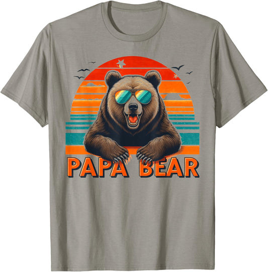 Papa Bear with Sunglasses Funny Bear for Dad T-Shirt