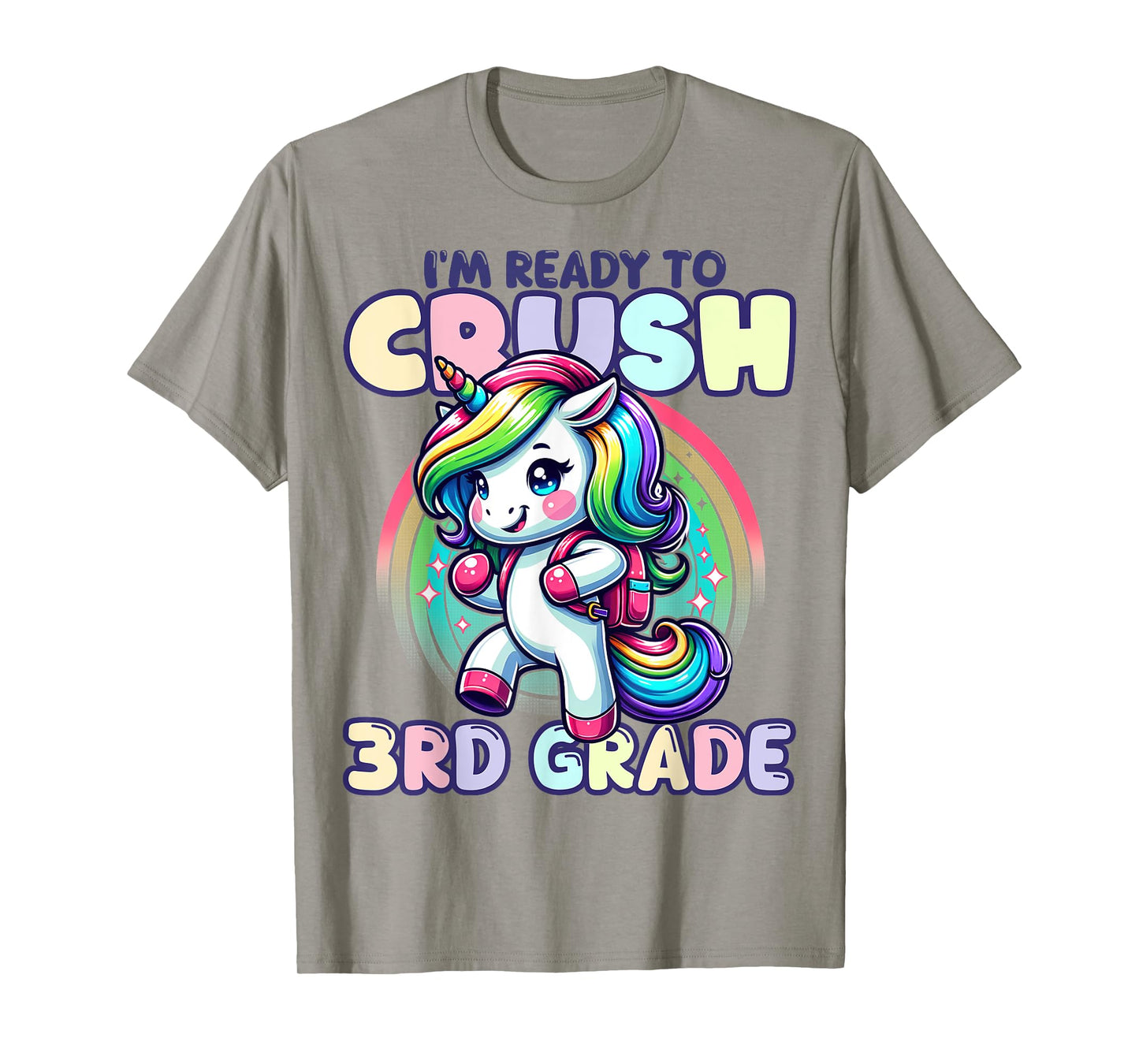 Crush 3rd Grade Girls Back to School Unicorn First Day Cute T-Shirt