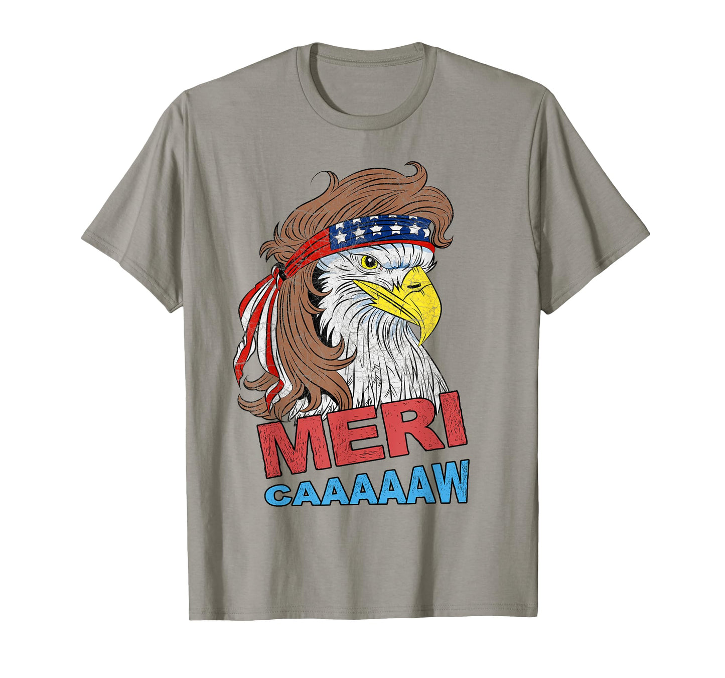 meri-caaaaaw - Eagle Mullet 4th Of July USA American Flag T-Shirt