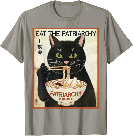 Eat The Patriarchy Ramen Cat T-Shirt