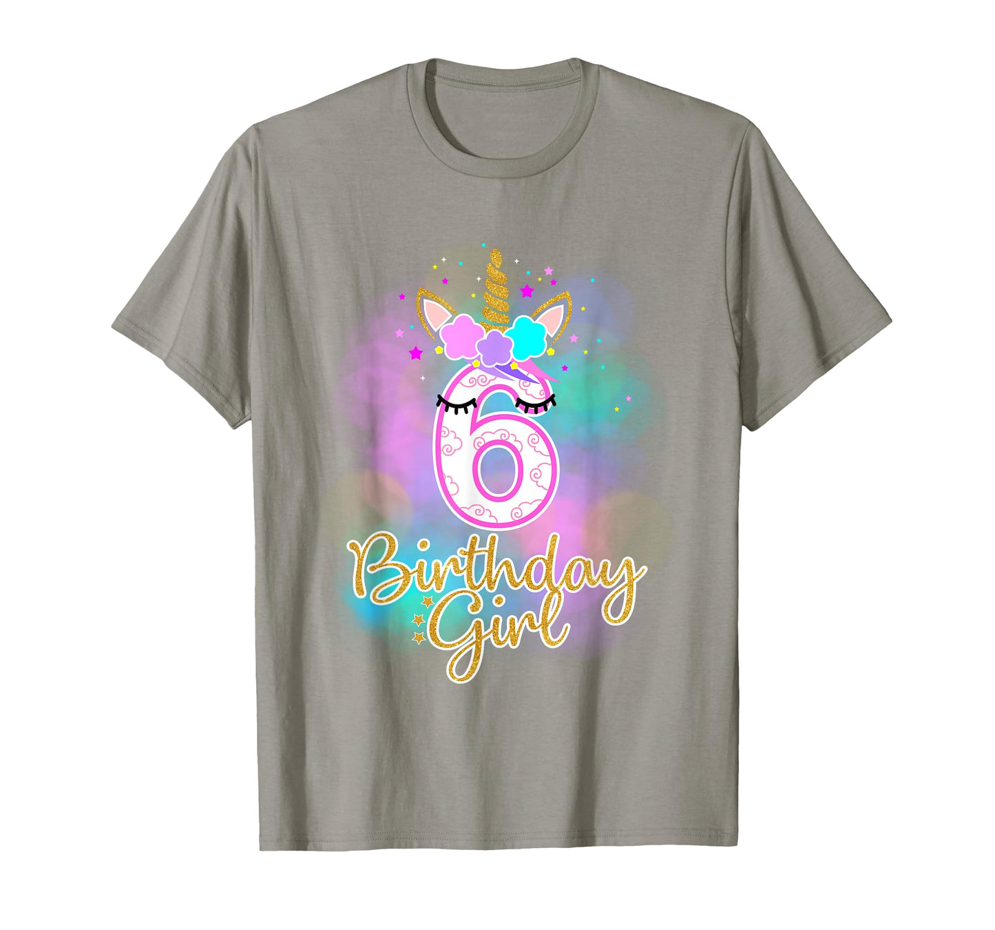 6th Unicorn Birthday girl t-shirt six years old party gift T-Shirt