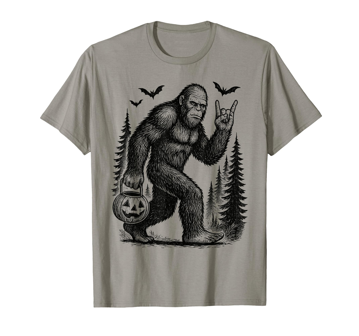 Spooky Halloween Bigfoot Pumpkin for Men Women Kids T-Shirt