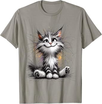 Funny Cat - Smile - Cute Pet Cat lover T-Shirt for Men Women