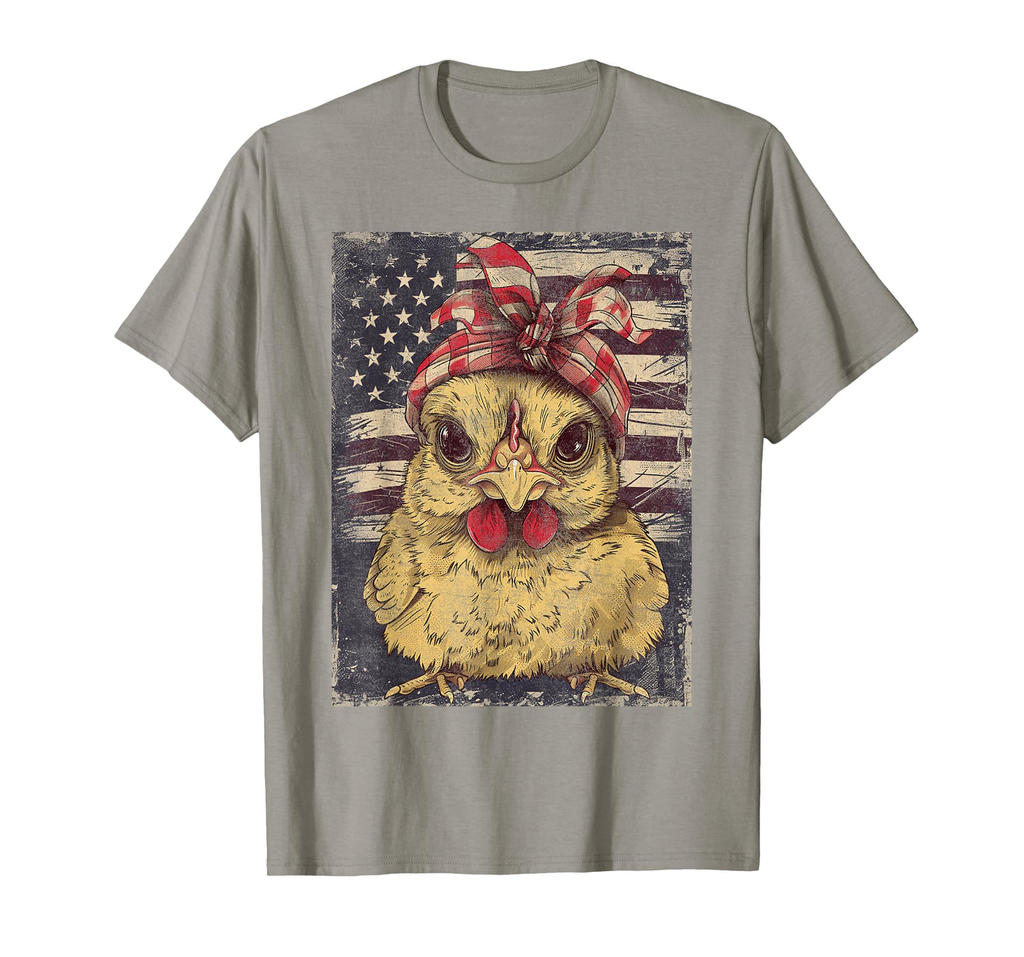 Cute Chicken USA American Flag Patriotic Americana Graphic T-Shirt