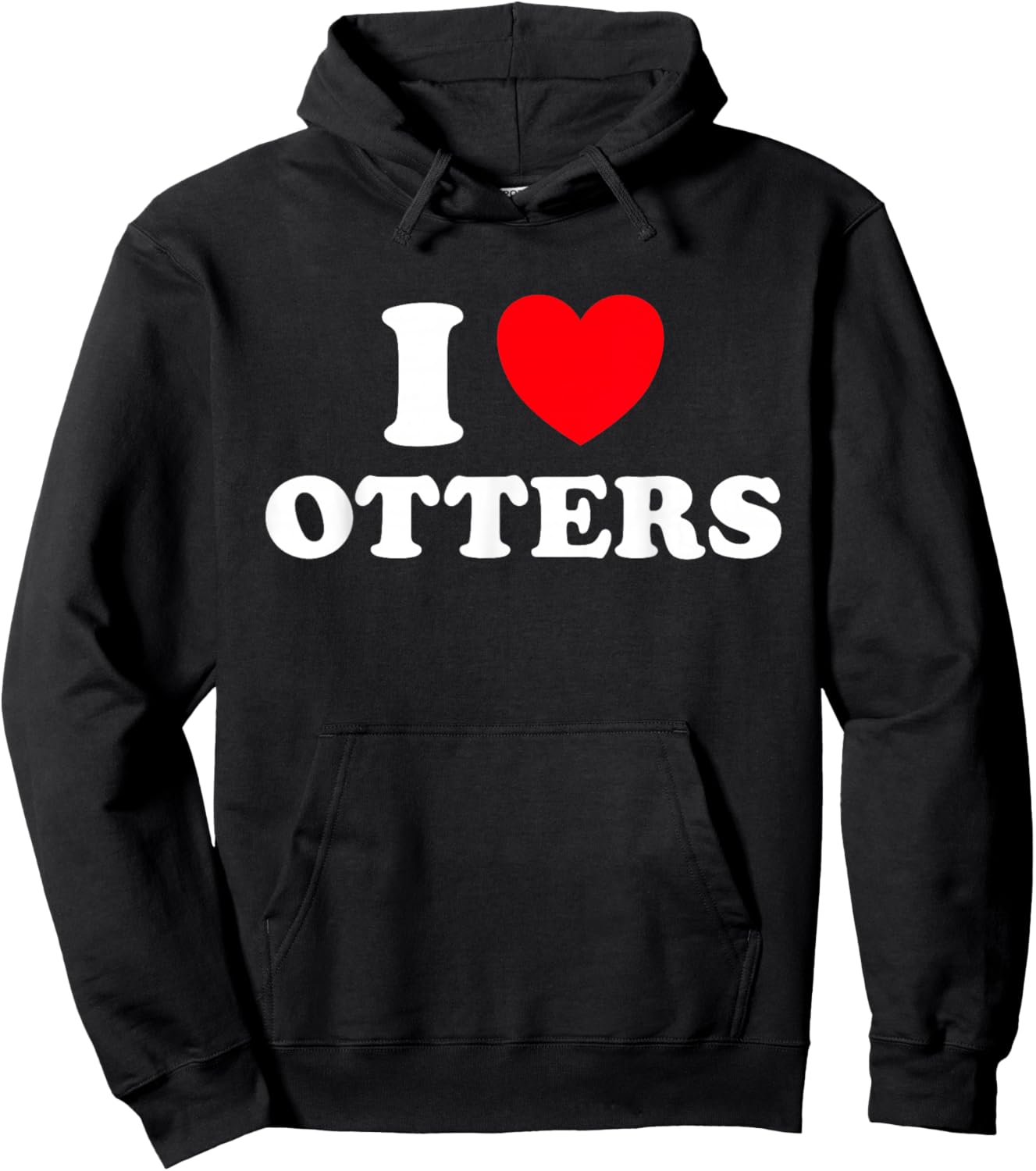 Otter Heart Funny Cute Favorite Sea River Water Animal Fan T-Shirt Hoodie - Hoodie | Black