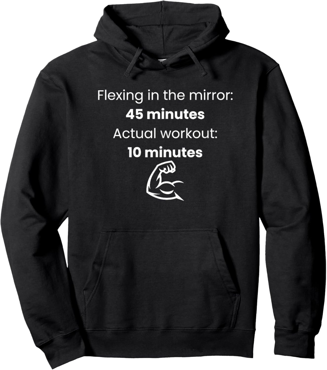 Flexing in The Mirror 45 Minutes Actual Workout 10 Funny Gym T-Shirt Hoodie - Hoodie | Black