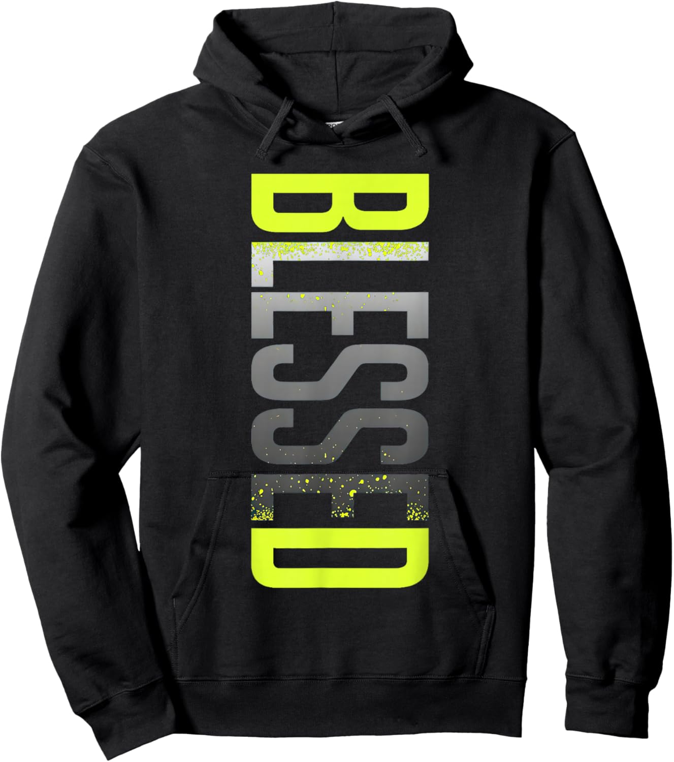 Neon Yellow Black Cool Grey Graphic Match T-Shirt Hoodie - Hoodie | Black