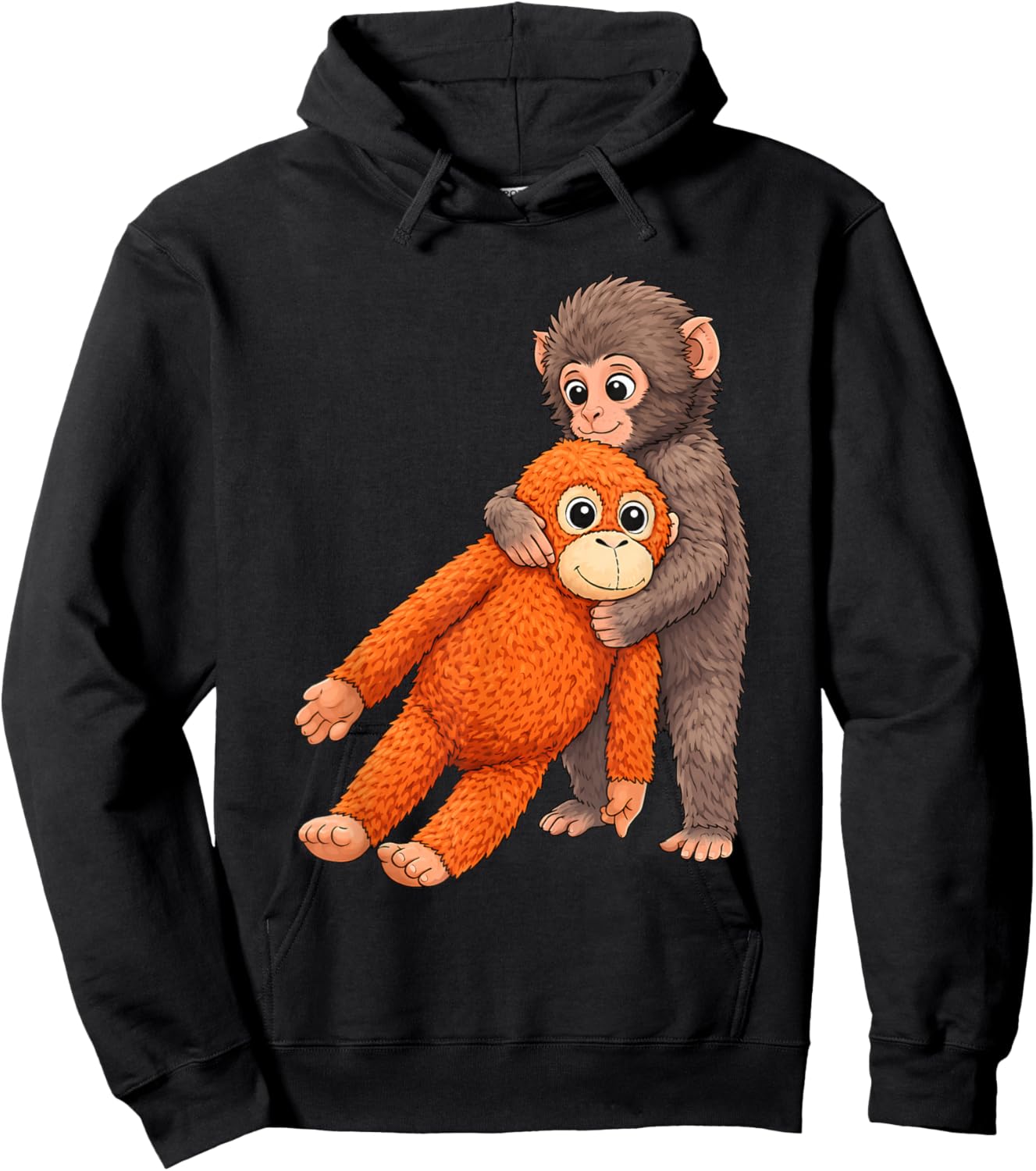 Funny Baby Monkey Punch Cute Animal Men Women Kids T-Shirt - Hoodie | Black