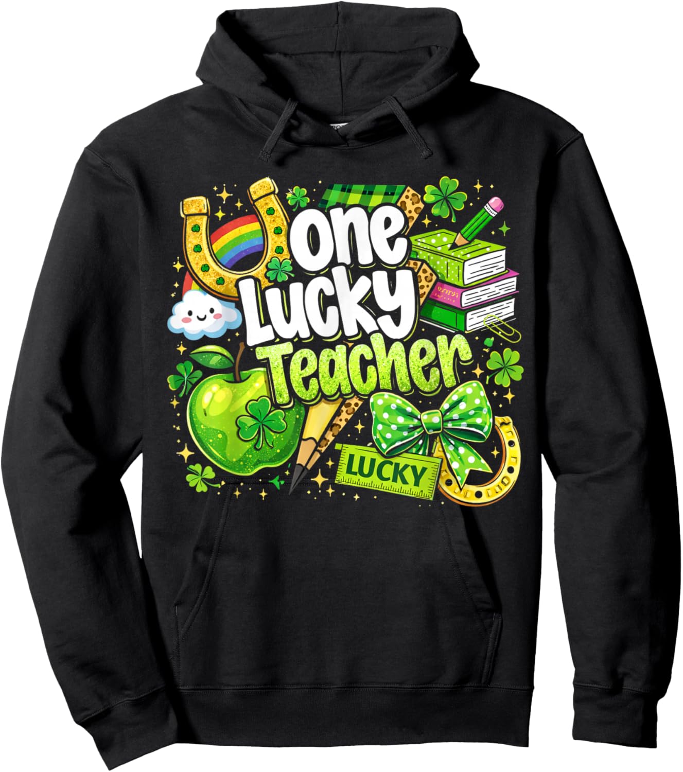One Lucky Teacher St. Patrick's Day Irish Teacher Lucky Era T-Shirt Hoodie - Hoodie | Black