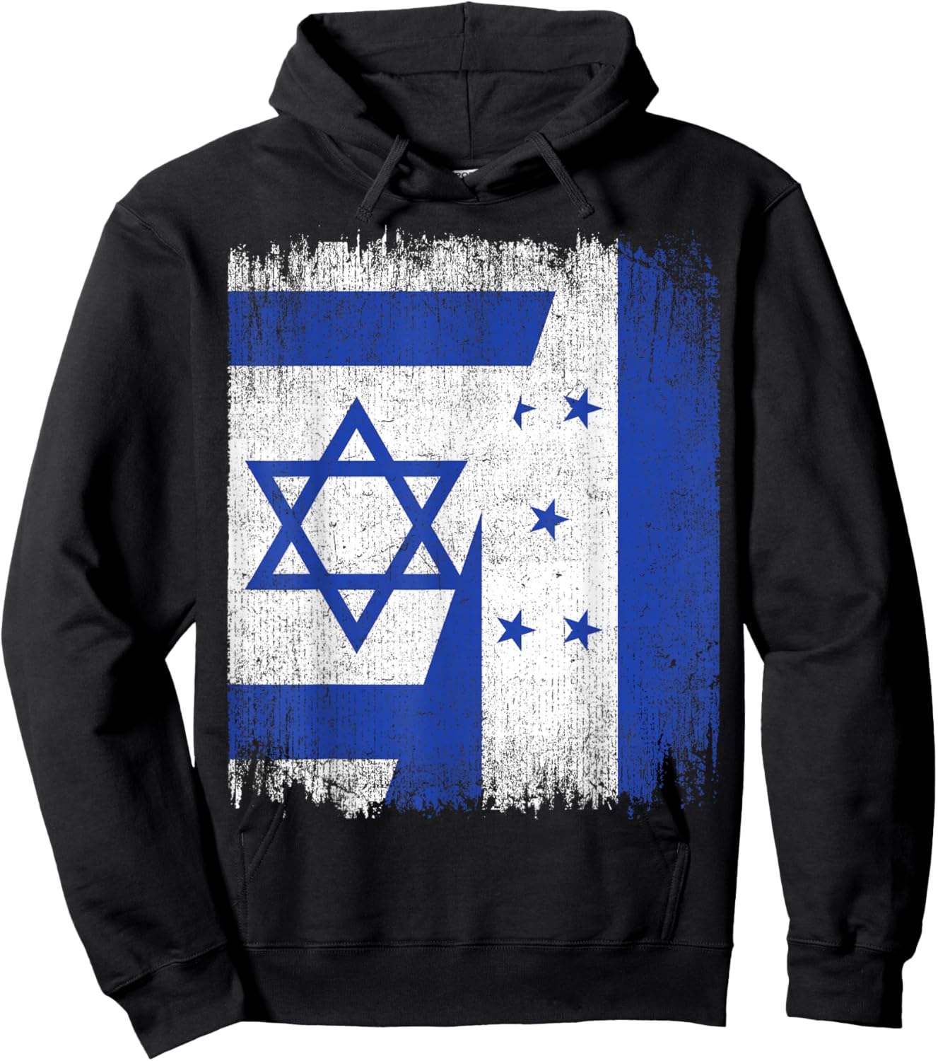 Half Israel Honduras Split Flag Israelis Pride Roots T-Shirt - Hoodie | Black