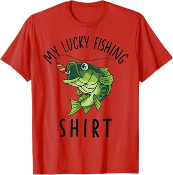 My Lucky Fishing-Shirt Youth Boy Toddler Funny Graphic Tees T-Shirt