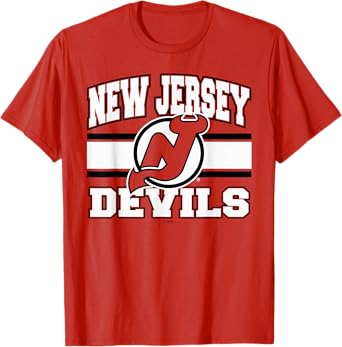 New Jersey Devils Stripe Red Officially Licensed T-Shirt