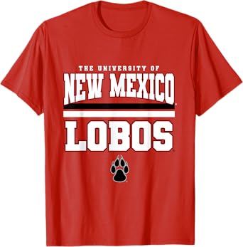 License Champs New Mexico Lobos NCAA Team T-Shirt - Red, Small, Short Sleeve, Classic Fit, Round Neck, Pull On, 1 Count, Non-Stretchable, Sports Fans, All Ages, Unisex-Kids