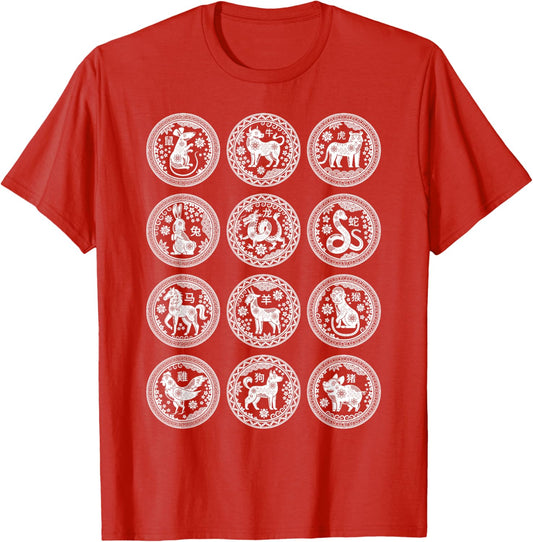 Chinese Zodiac Animals Lunar Chinese New Year Of The Snake T-Shirt