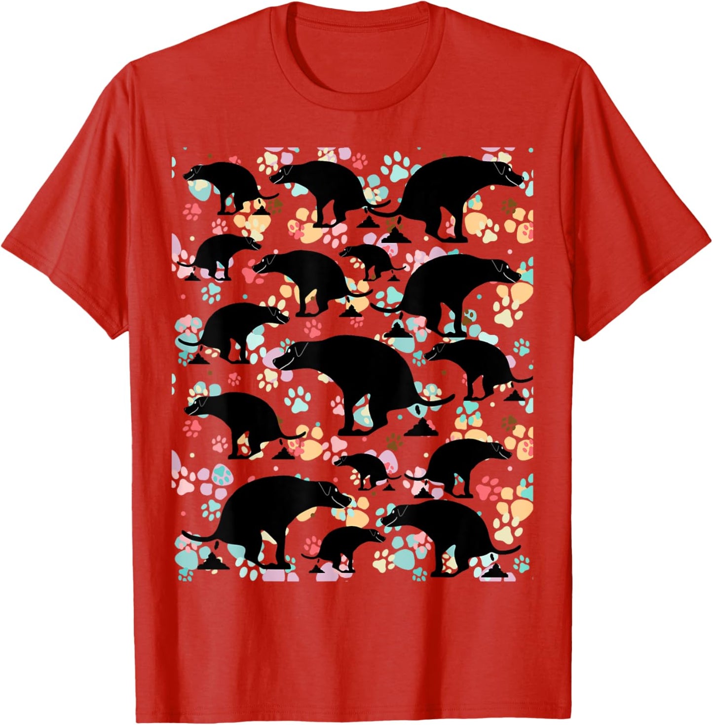 Cute Pooping Dog Pattern Delights T-Shirt