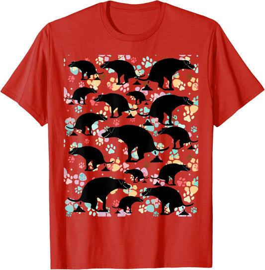 Cute Pooping Dog Pattern Delights T-Shirt