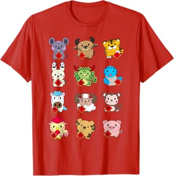 Cute Chinese Zodiac Animal Signs Lunar New Year Gift T-Shirt