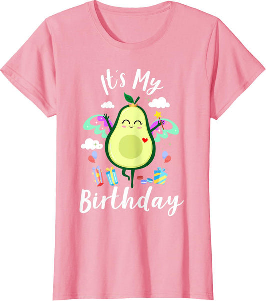 Avocado-Shirt Kids Toddler Girls Funny Cute It’s My Birthday T-Shirt