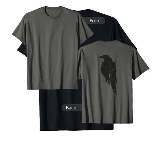 Retro Vintage Black Crow Raven DESIGN ON BACK T-Shirt