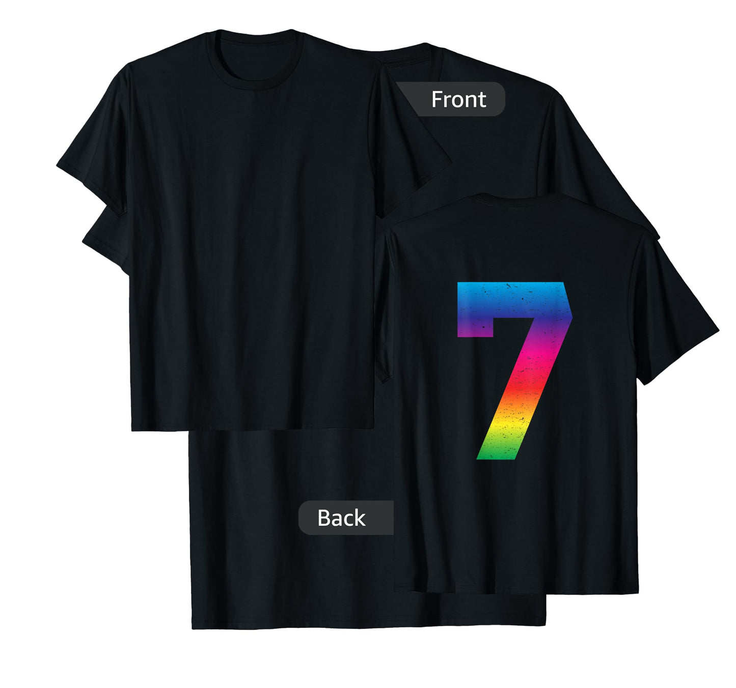 #7 Jersey Uniform Lucky Number Rainbow T-Shirt