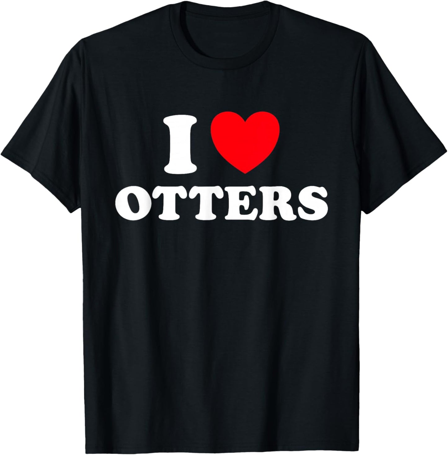 Otter Heart Funny Cute Favorite Sea River Water Animal Fan T-Shirt T-Shirt - T-Shirt | Black
