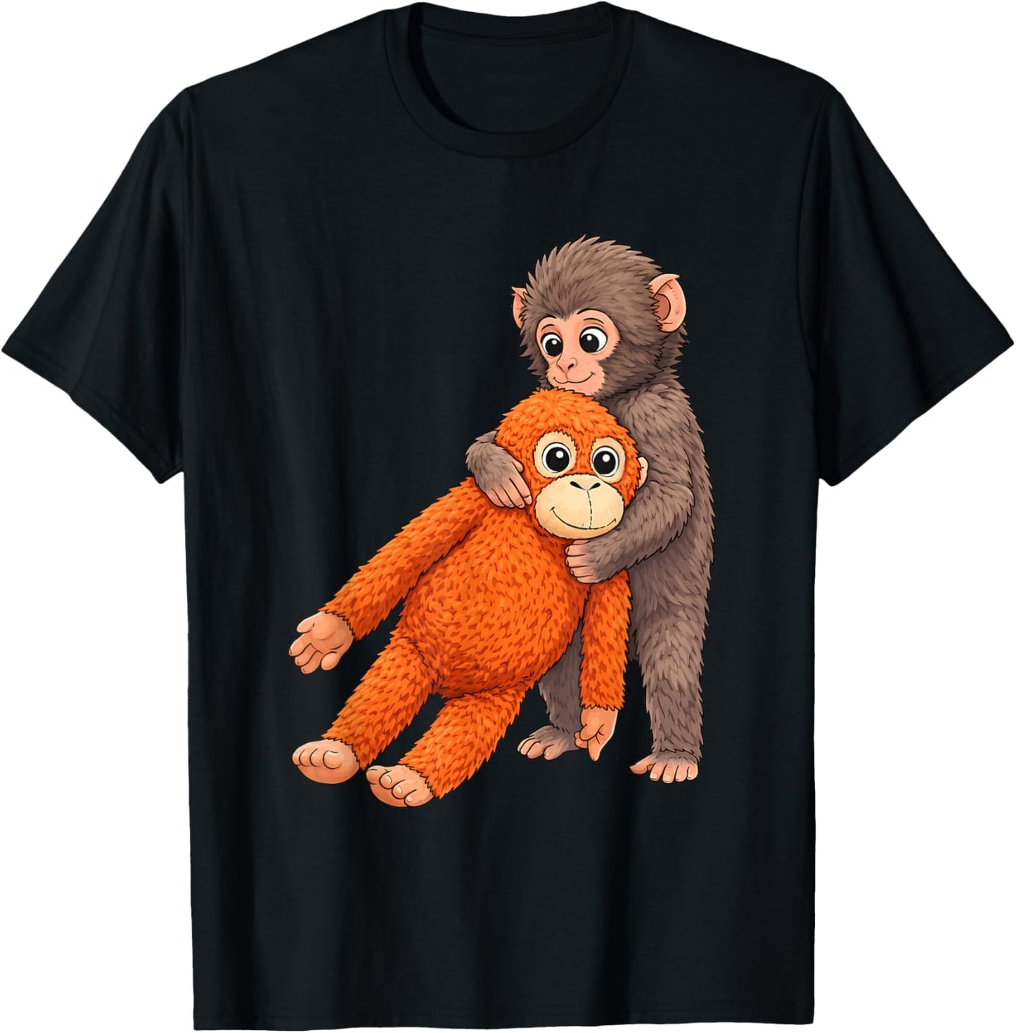 Funny Baby Monkey Punch Cute Animal Men Women Kids T-Shirt - T-Shirt | Black