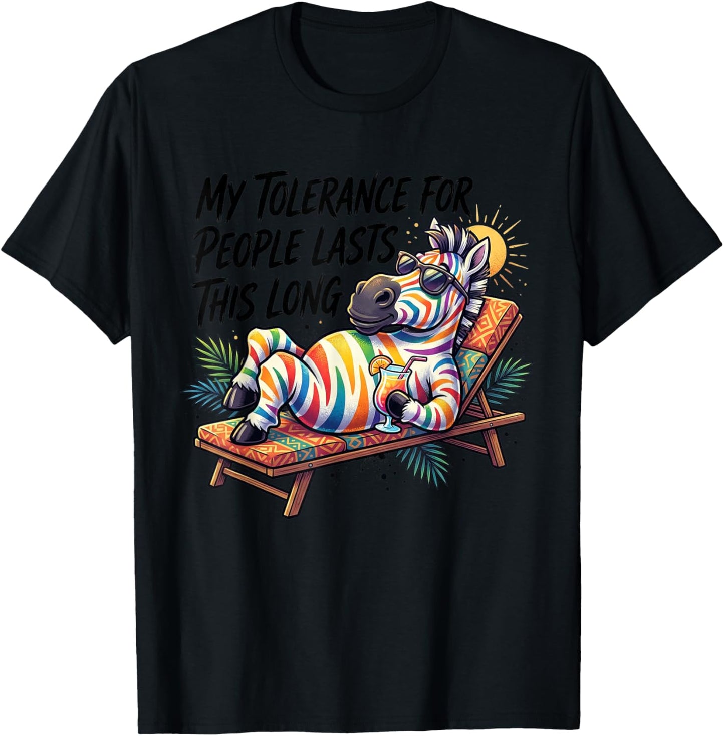 My Tolerance for People Lasts This Long Funny Horse T-Shirt - T-Shirt | Black