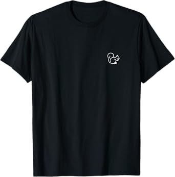 Squirrel Badge Patch Line Art Icon Outline Gift T-Shirt