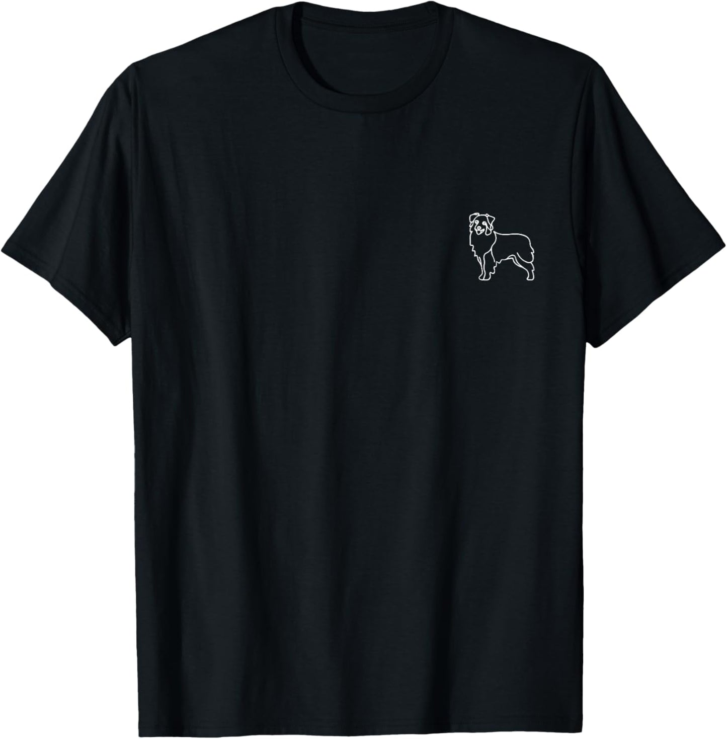 Australian Shepherd Gifts & Apparel Unisex-Adults, Kids Black Short Sleeve Classic Minimalism Dog T-Shirt
