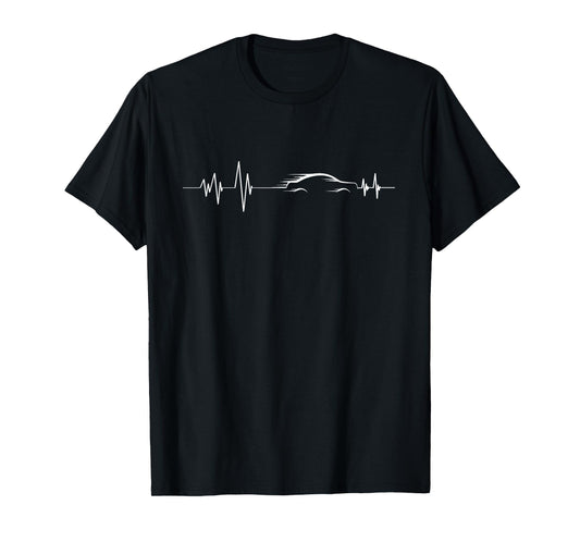 Auto Racing HeartBeat Funny Fast Driving Car Loves T-Shirt
