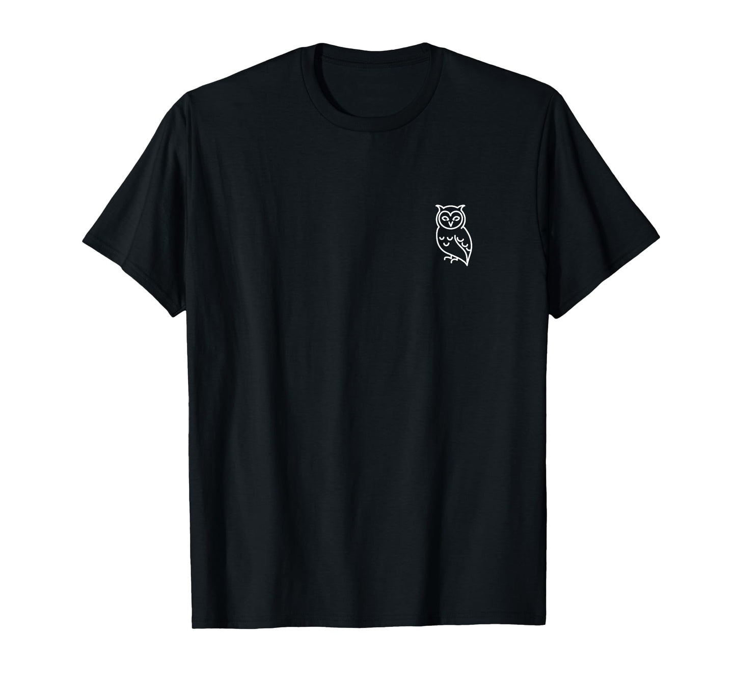 Owl Bird Badge Patch Line Art Icon Outline Gift T-Shirt