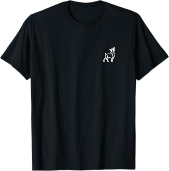 Deer Buck Hunting Badge Patch Line Art Icon Outline Gift T-Shirt