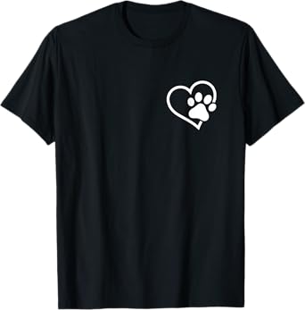 Heart with Paw For Cat or Dog Lovers T-Shirt for Men Women Girls Kids
