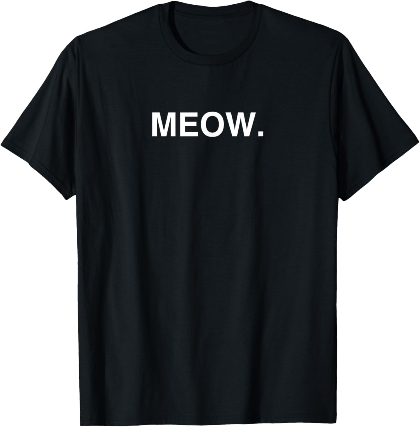 Meow Funny Minimalist Pet Kitten Cat Lover Gift T-Shirt