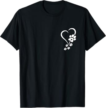 Dog Paw Heart Baby Dogs Paws Hearts Dog Paw Print T-Shirt for Men Women Girls Kids